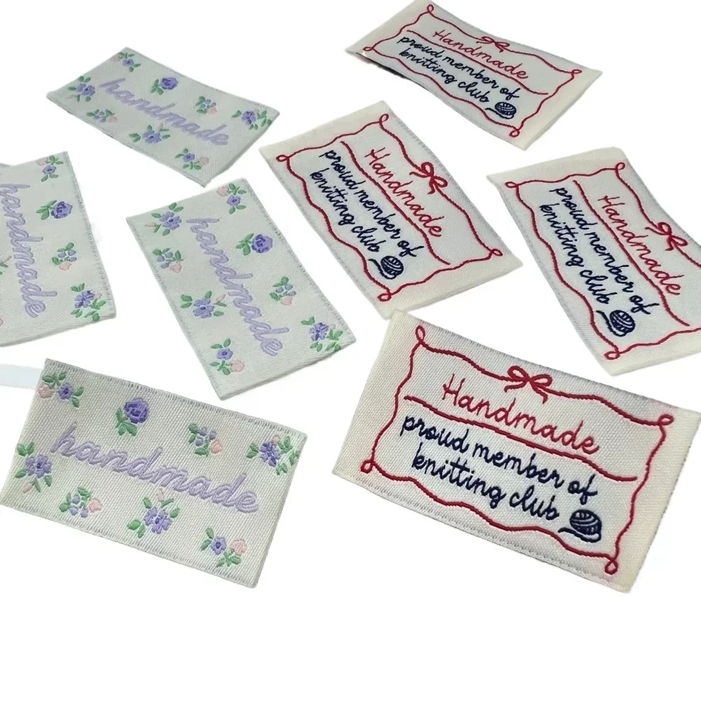 Stock cloth label, handmade DIY weaving label, weaving mark embroidery label