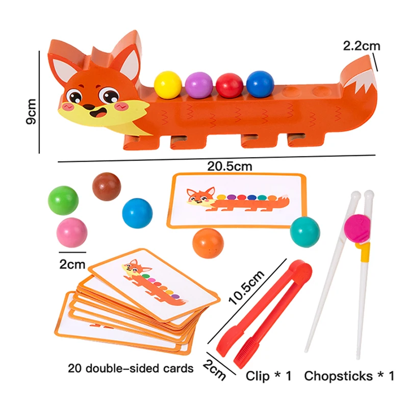 الأطفال خشبية الحيوان كليب الخرز توسيع لعبة مونتيسوري لغز التفكير المنطقي اللون الإدراك غرامة المهارات الحركية التدريب