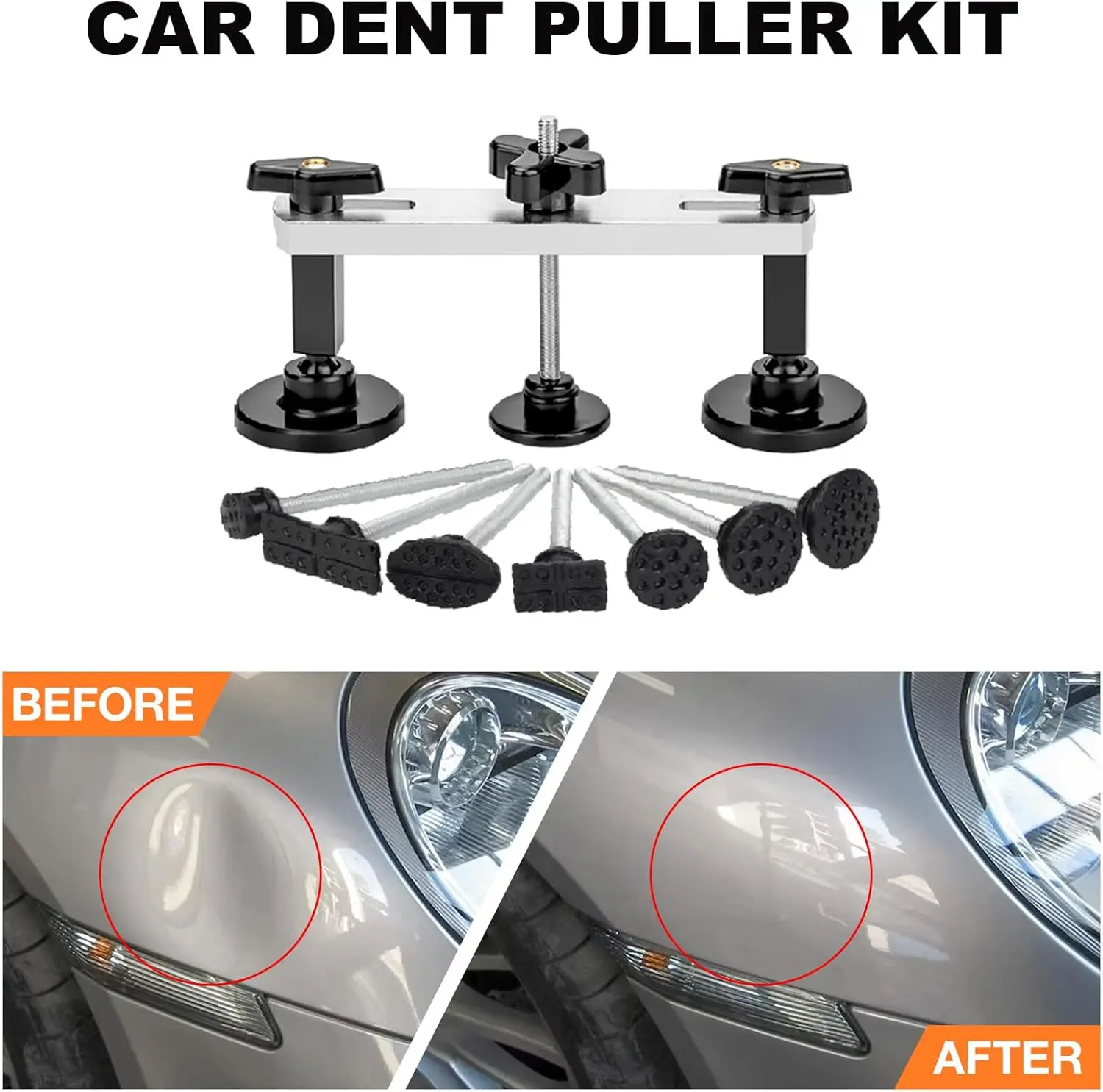 車、SUV、トラックのへこみ修理用のゴールデンリフターとブリッジプラー付きペイントレスデントリムーバーツールキット