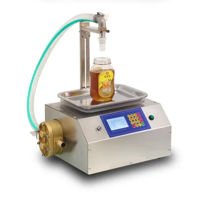 TES-L15 Weighing quantitative sesame paste silicone water honey filling machine viscous liquid paste canning machine