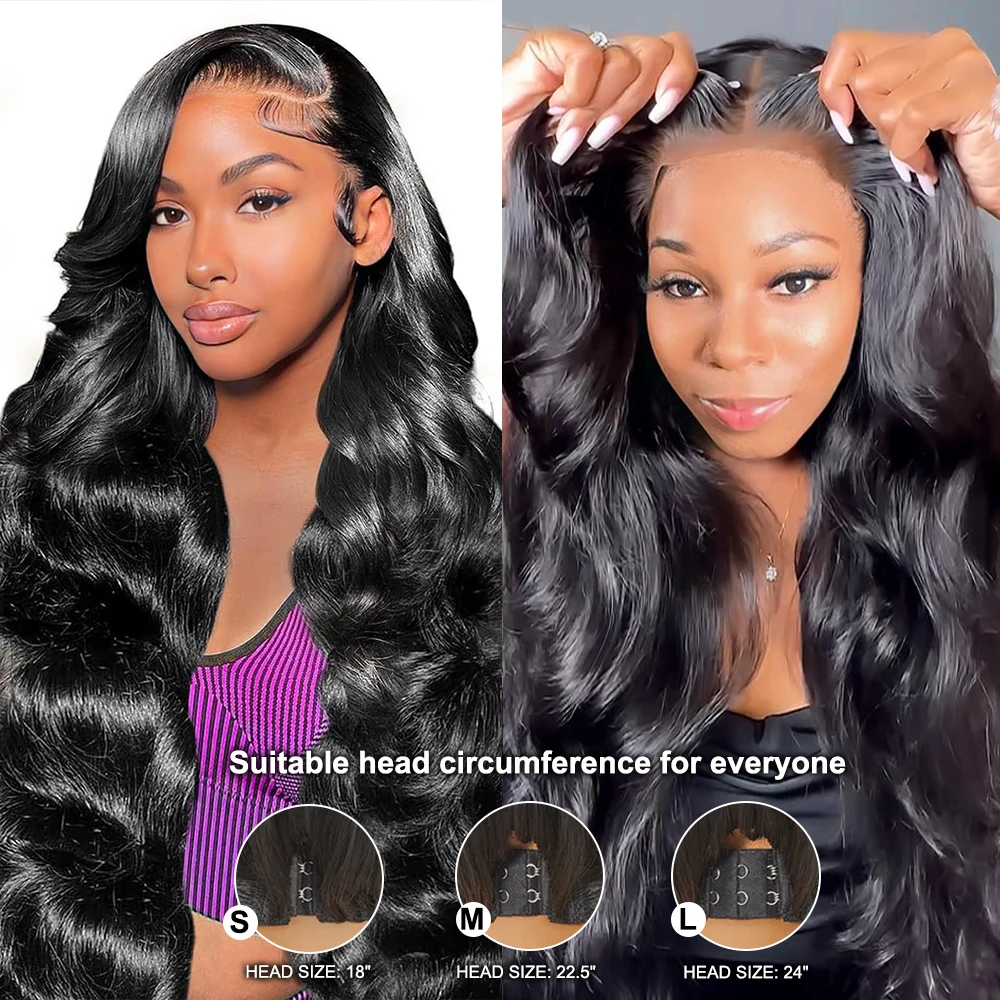 

250Density Glueless Wigs Human Hair Body Wave 13x6 HD Lace Front Human Hair Wig 7x6 HD Transparent Front Wigs Pre Plucked For Wo