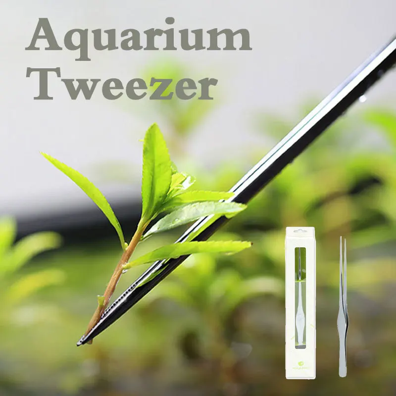 Tweezer Aquatic Aquarium Plant Stainless Steel Mirror Aquascape Straight Clip Bend Cleaning Tools Accessory Fishing ADA Quality