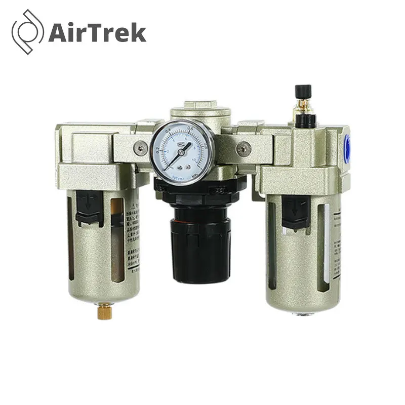 

AC4000-04/06 AC5000-06/10 Pneumatic FRL Unit Air Filter Regulator Lubricator Combo Set with Gauge for Air Compressor