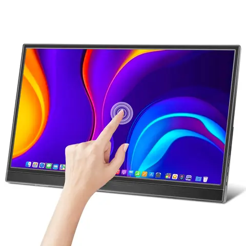 หน้าจอสัมผัสจอภาพแบบพกพา 14/15.6/16 นิ้ว HD จอแสดงผล LED แล็ปท็อป Monitor Travel Monitor สําหรับ Raspberry Pi/แล็ปท็อป/PS3/PS4 Xbox