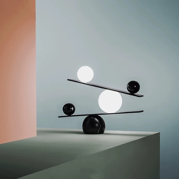 Light Luxury Modern Art Style Metal Swing Ball Ornaments Indoor Garden Home Decor Stone Shade AC Box Packed Home Accessories