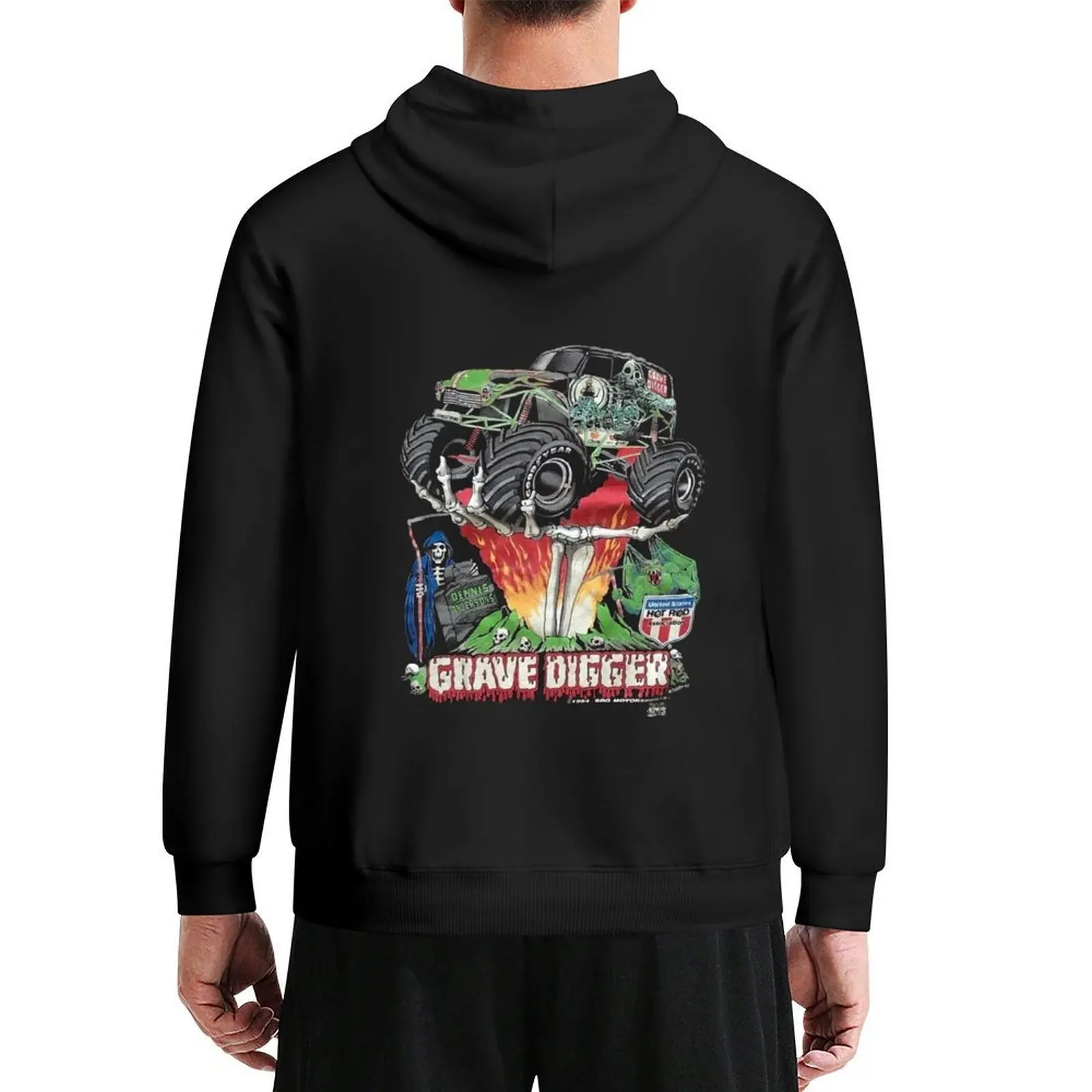 

Grave Digger Dennis Racing Hype Vintage Hoodie aesthetic clothing winter clothes mens clothing men's clothes pullover hoodies