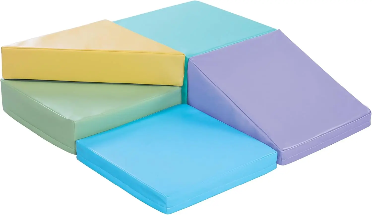 

Toddler Climbing Toys - Soft Play Set for Kids Pastel Corner Climber 5 Pc Set - Foam Climbing Blocks - Safe Soft Gym Equipment