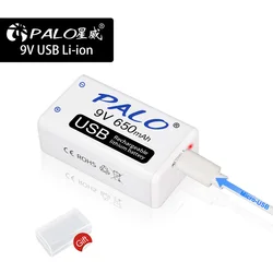 PALO 9V akumulator litowo-jonowy 6F22 9V USB ładowanie bateria litowa 9V do wykrywacza metalu KTV mikrofon zabawka multimetr