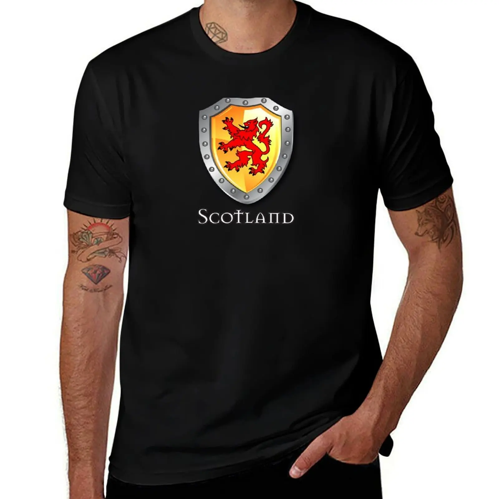 

Scotland Lion Rampant Shield T-Shirt Tough Fabric Work Tee