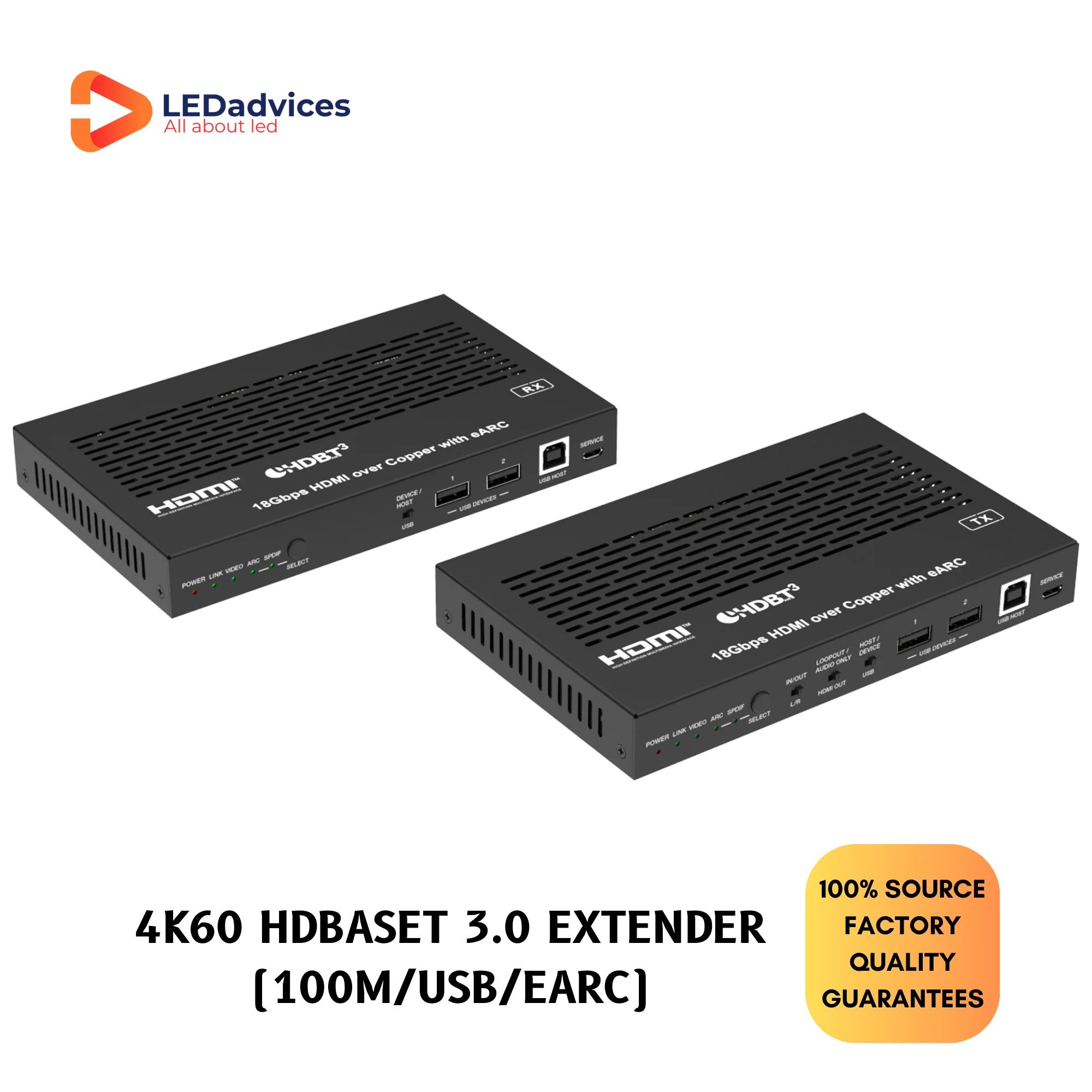 

HDBaseT 3.0 Extender 100m 328ft with eARC/ARC Via CAT6A/7 Cables 1000Mbps Ethernet Dolby DVD UHTV Amplifier Home Theater