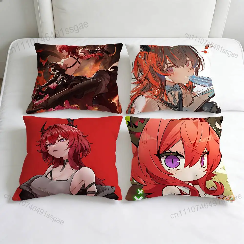 

A-Arknights Laevatainn Decorative Square Pillow Cover Soft & Comfortable Pillow Case Sofa Bed Home Decoration
