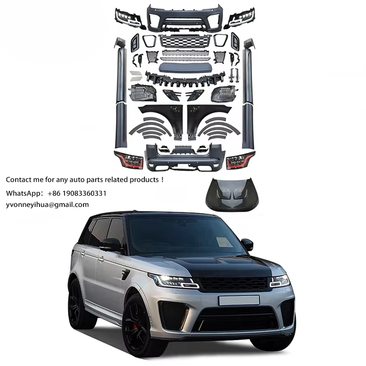 Automotive Parts 2022 SVR Style PP Material Body Kit For Land Rover Range Rover Sport 14-17 Bumpers Headlights Taillights