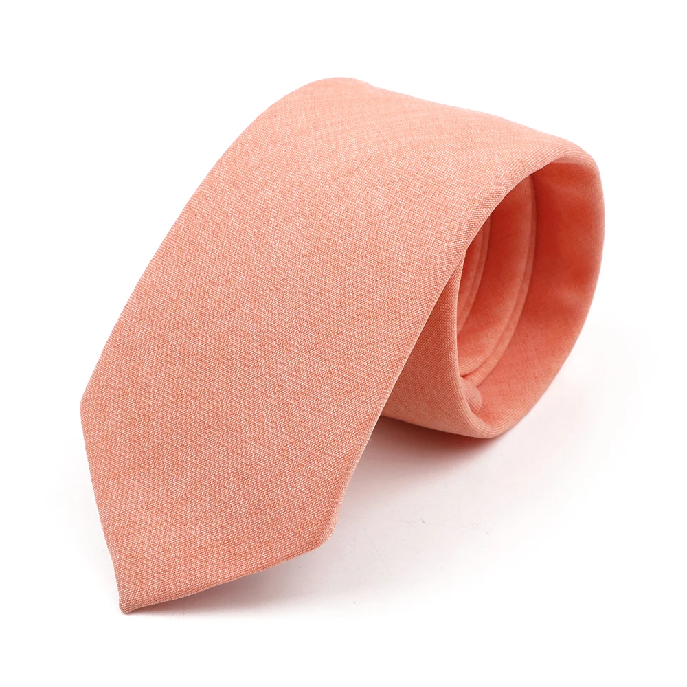 Zacht katoen effen kleur handgemaakte mannen stropdassen saliegroen roze oranje magere stropdas voor bruiloft shirt pak das accessoire