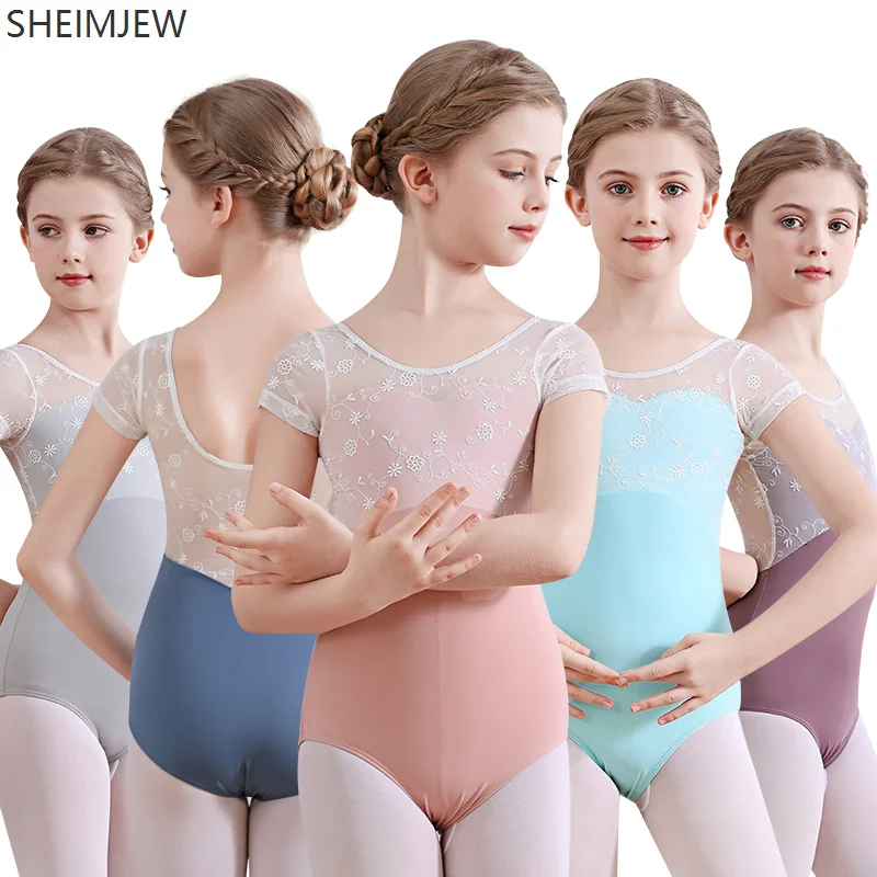 

Girls Ballet Leotard Elegant Dance Costume Stage Baby Lace Training Cloth Children 4-12 Years Old Practice Performance Body Suit