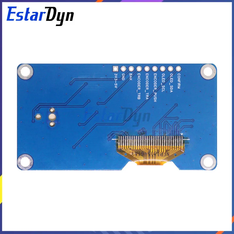 Estardyn Módulo OLED de 0,96 polegadas Branco/Azul/Amarelo Botão Azul EC11 Codificador Rotativo Interface IIC Tela LCD