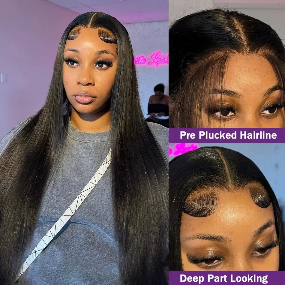 Straight 13x4 13x6 Lace Frontal Human Hair Wigs For Black Women Cheap Straight Human Hair Wig Brazilian Wig PrePluck view 2