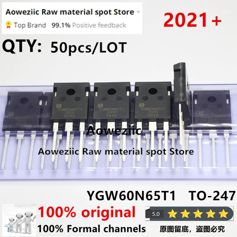 Aoweziic  2021+  50pcs/LOT  100% New Imported Original  YGW60N65T1   60N65   TO-247  IGBT Single Pipe  60A   650V