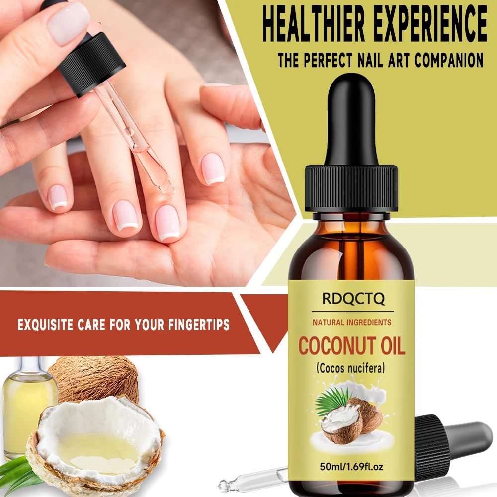 RDQCTQ Aceite de coco para cabello seco y pieles sensibles: hidratante natural y tratamiento nutritivo