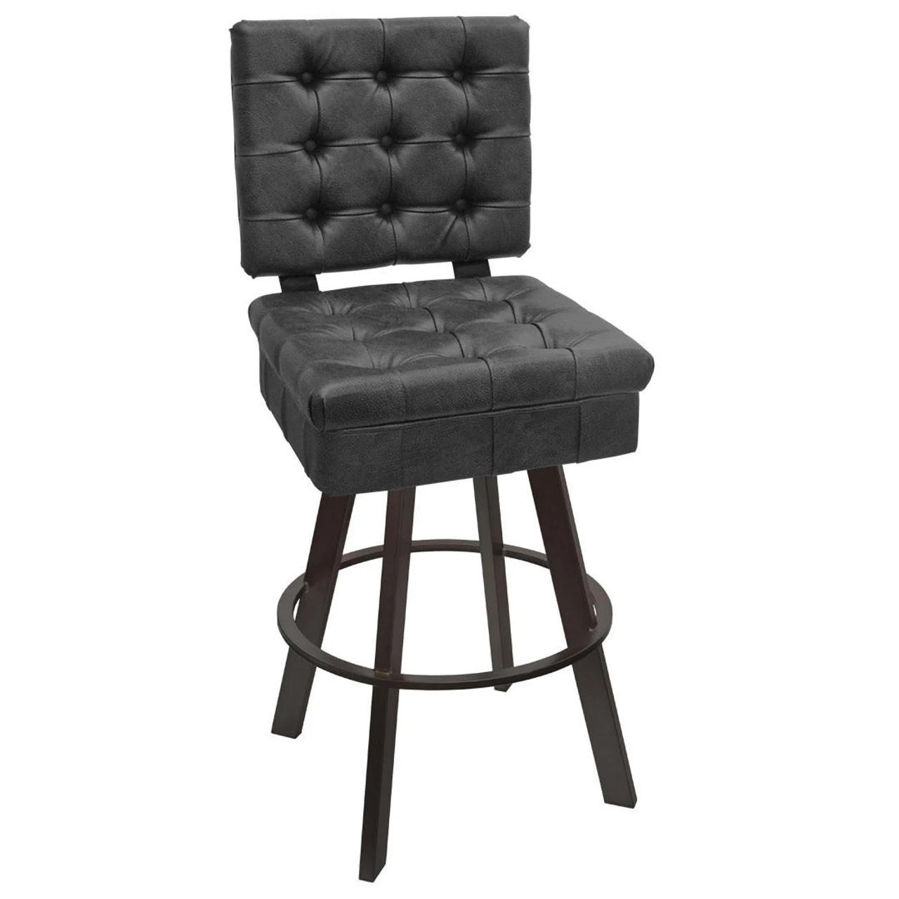 Best Seller High Quality Black Leather Bar Stool Chair Modern Swivel Castor Return Chair for Home Bar Dining Gym Poker Casino