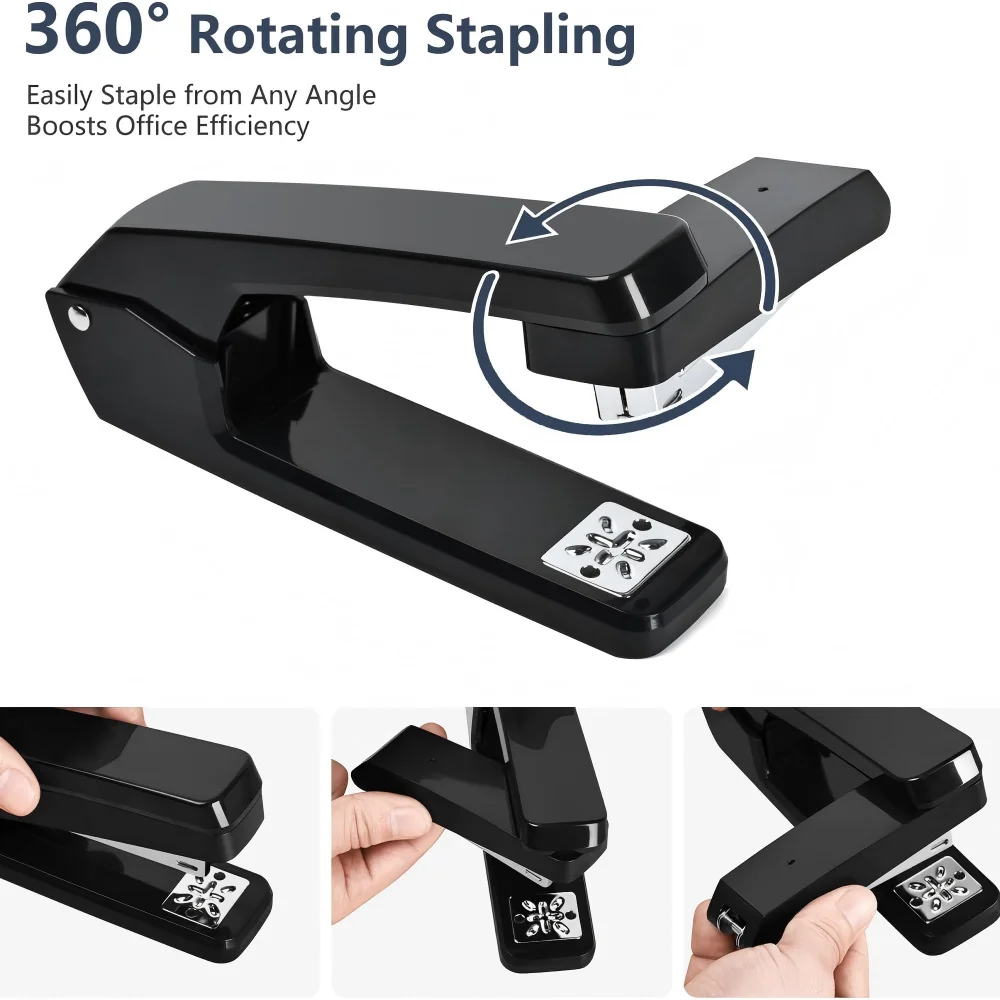 Manual Desktop Stapler That Rotates 360 Degrees, for Multifunctional Use in Business Offices. It Can Staple As Many As 25 Sheets