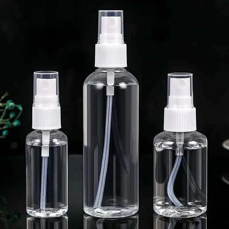 5ml 20ml 30ml 60ml şeffaf sprey şişesi kozmetik alt şişeleme ince sis sprey şişe plastik alkol parfüm sprey şişesi