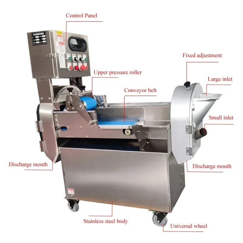 Fully Automatic Multi-Functional Vegetable Cutter High-quality Double Head Cabbage and Plant Dicing Machine