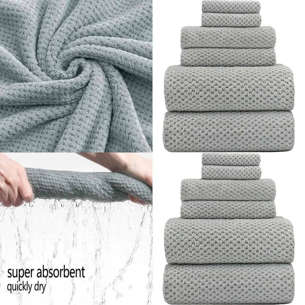 

Большие банные полотенца 39x78 дюймов - Набор из 6 роскошных банных полотенец для взрослых с супермягкими полотенцами для душа - 80% полиэстер (серый)