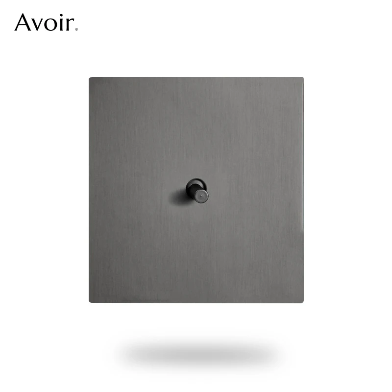 

Avoir Wall Toggle Switch Gray Stainless Steel Panel Light Switches 2Way Power Socket Europe Korea UK French Electrical Outlets