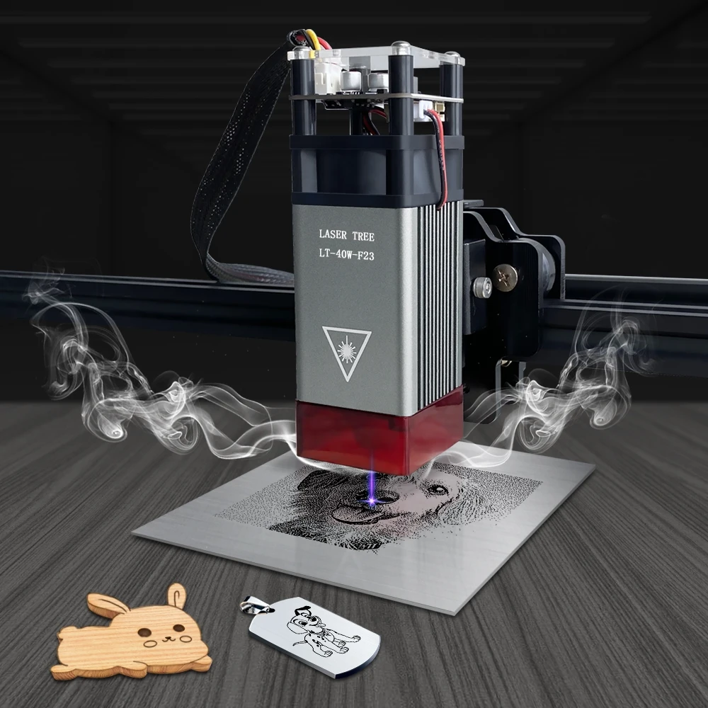 LASER TREE 450nm 40W Laser Engraver Head TTL Blue Light Laser Module for Engraving Cutting Machine DIY Woodworking Tools