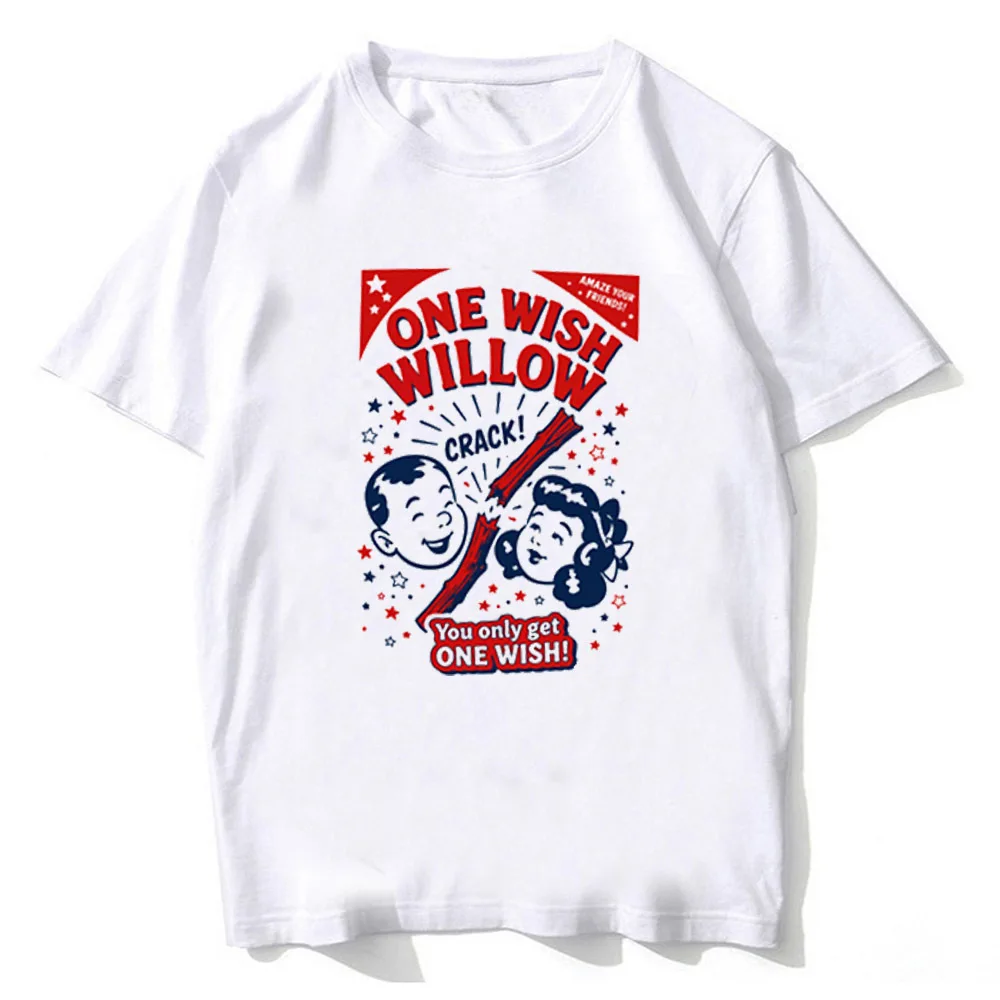 One Wish Willow cotton shirt men Trendy Pastel Breathable korean clothes Classic t-shirt Classic Breathable University Vintage