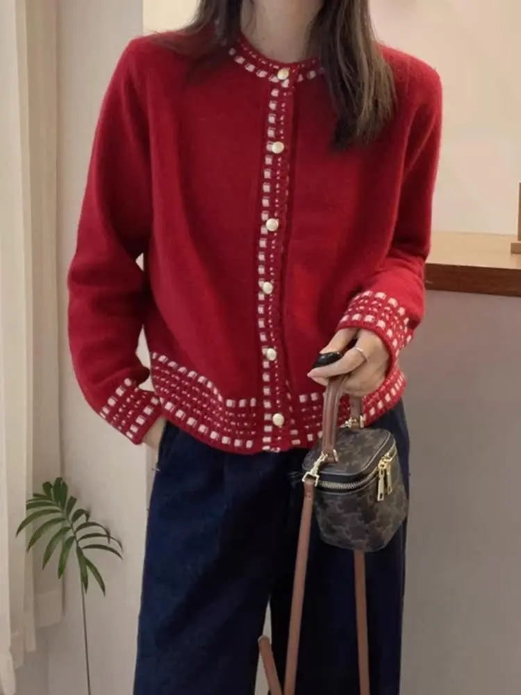 Ele-cárdigan abierto de lana de punto para mujer, suéter largo de invierno, cómodo, diseño adelgazante, estilo coreano