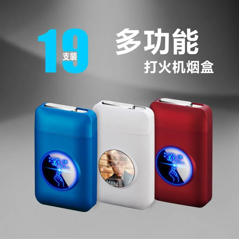 Personalized LED Light Screen Cigarette Box Electronic Cigarette Lighter USB Charging Lighter Logo Wholesale view 4