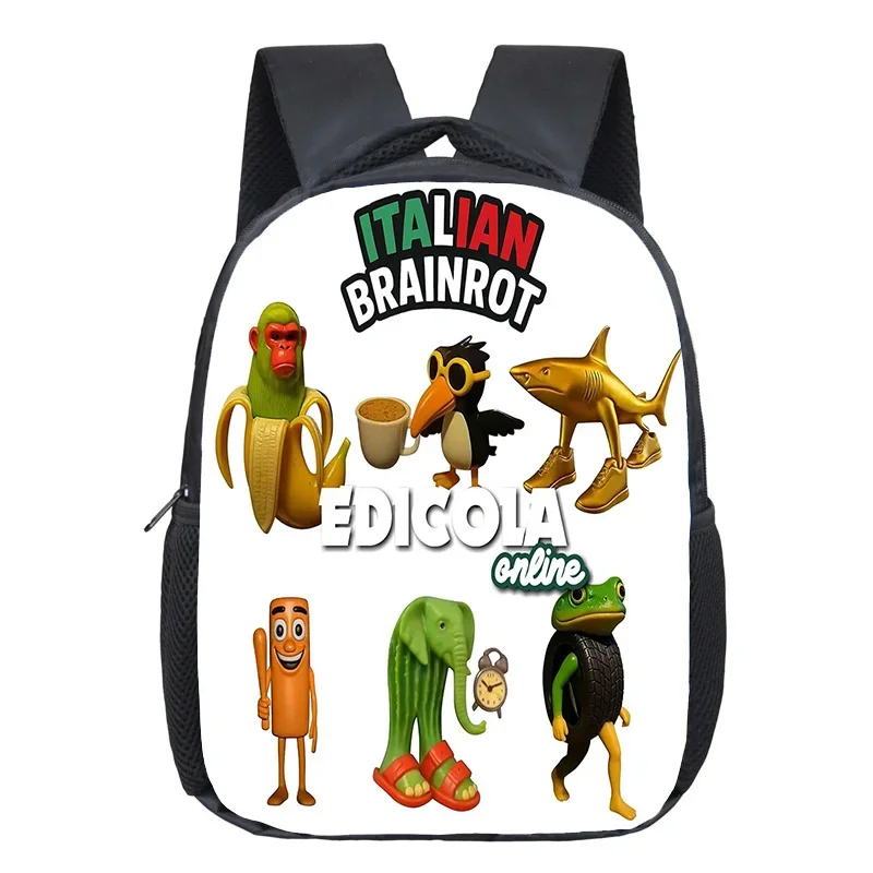 Hot Game Italian Brainrot Cartoon Schoolbag Boy Girl Casual Backpack Child Anime Knapsack Tung Sahur Pattern Backpacks Mochila