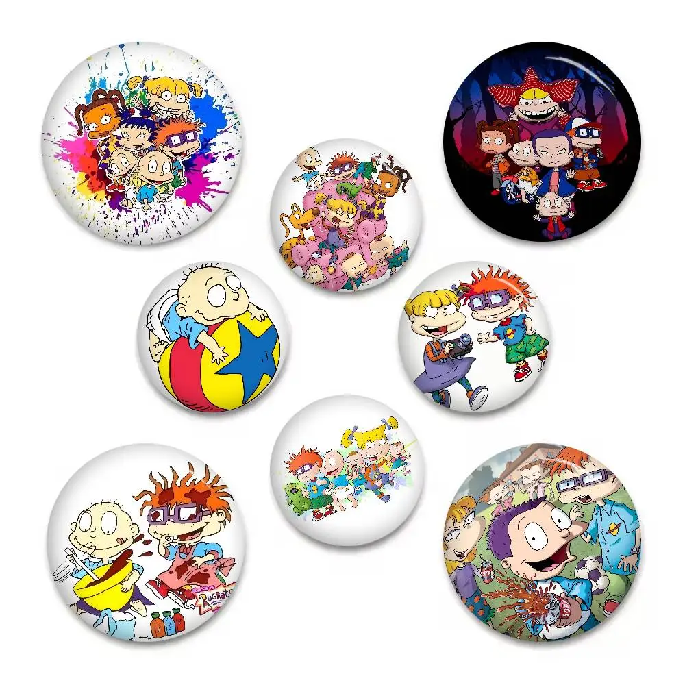 Cartoon Funny R-Rugrats Cute Creative Tinplate Soft Button Pins Animal Icon Brooch Lapel Backpack Badge Accessories Pin