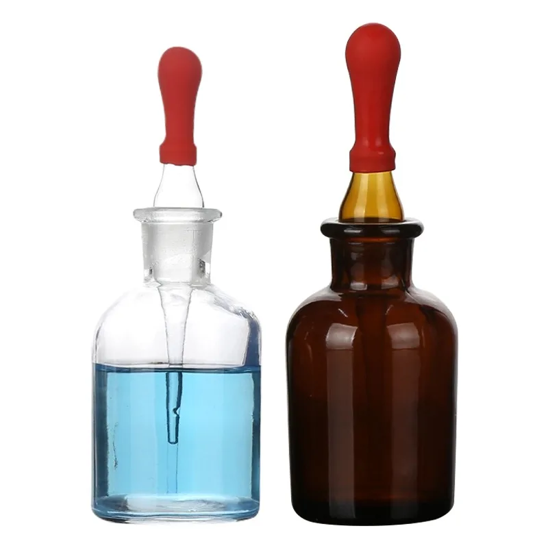 1pcs/lot Transparent /Brown  dropper bottle Dropper Bottle Gropping Glass Laboratory Drop 30/60/125ml