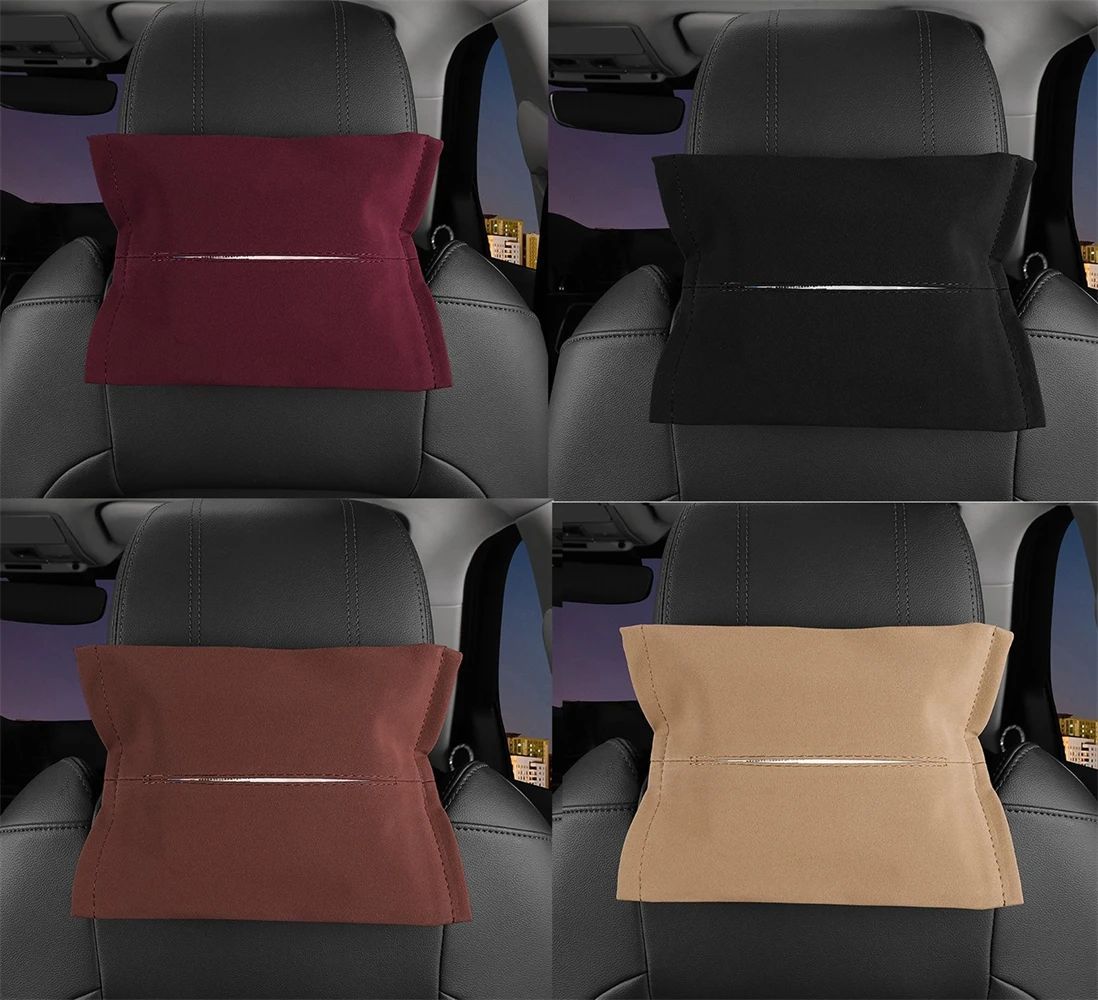 

Car Leather Sun Visor Napkin Box Holder Hanging Holder Tissue Case Organizer Auto Storage Holder Bag