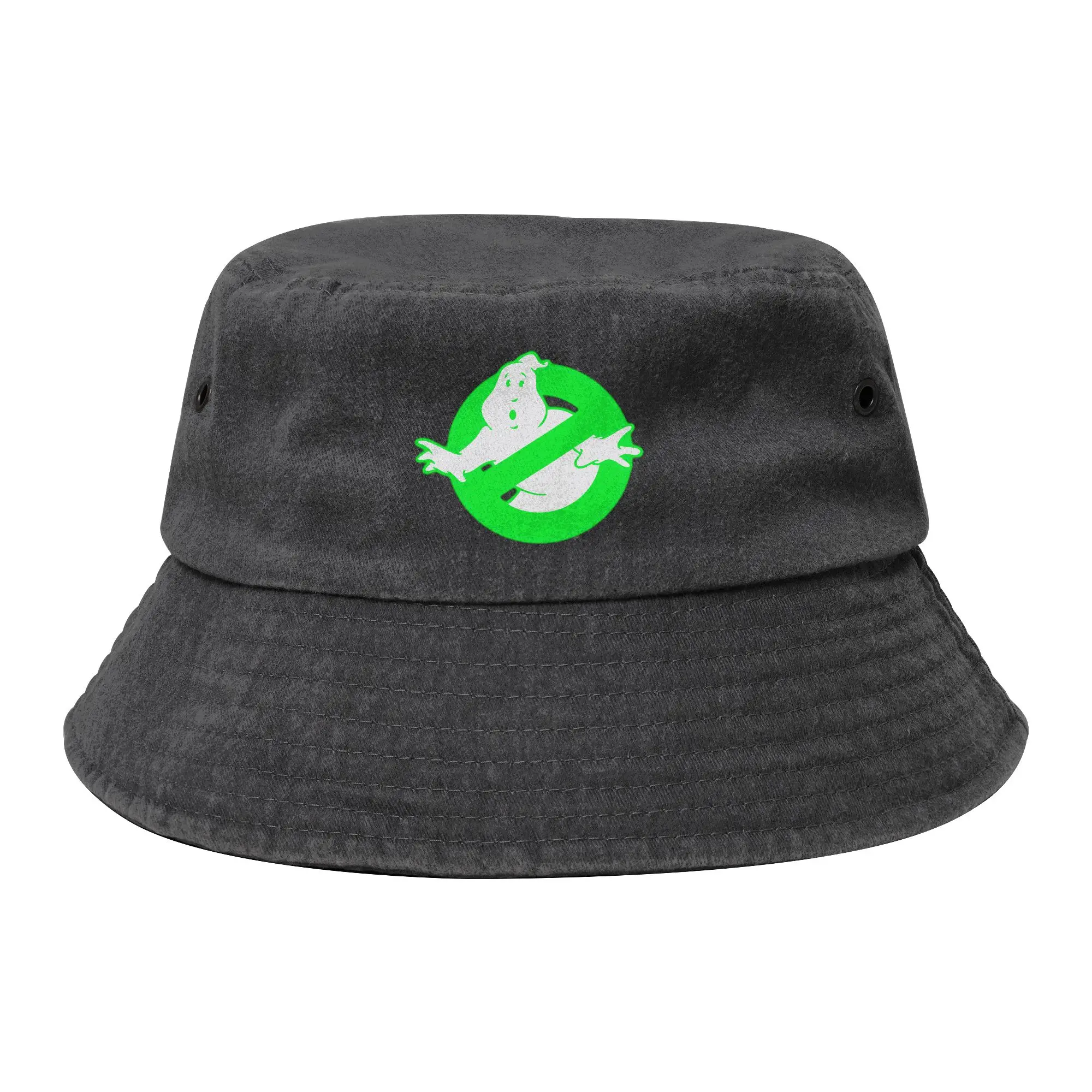 Spring Ghost Busters Ghost Bucket Hat Unisex Distressed Cotton Hot Sun Hats Movie Cartoon Monster Bob Hat Fishing Hats