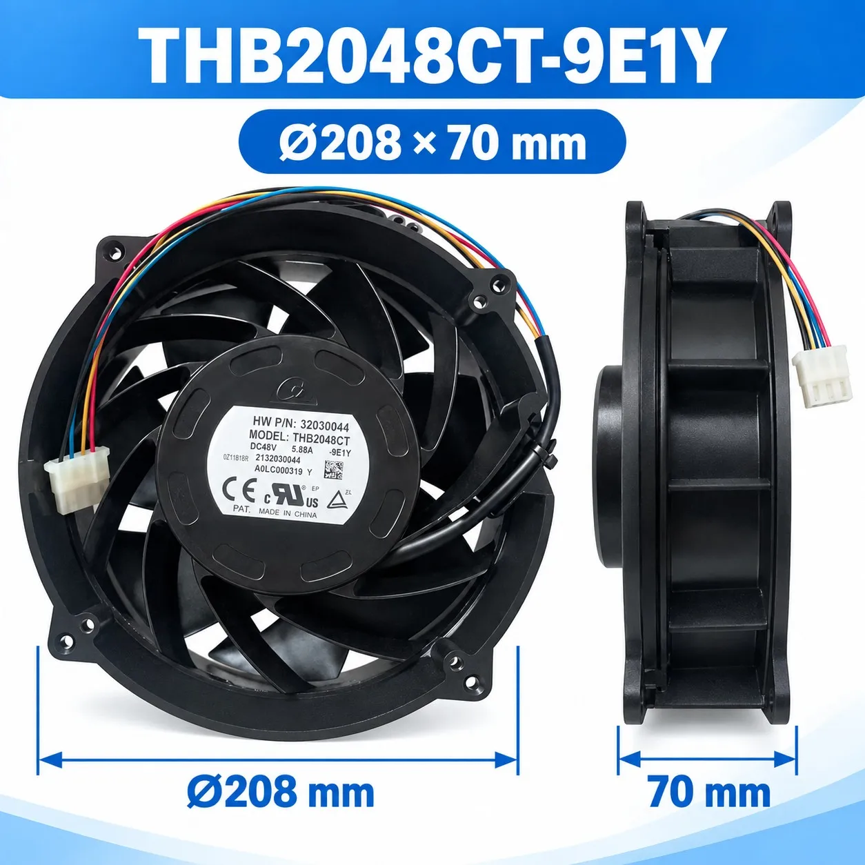 THB2048CT-9E1Y DC Axial Server Cooling Fan 48V 230W 5800RPM PWM Tachometer for DELTA