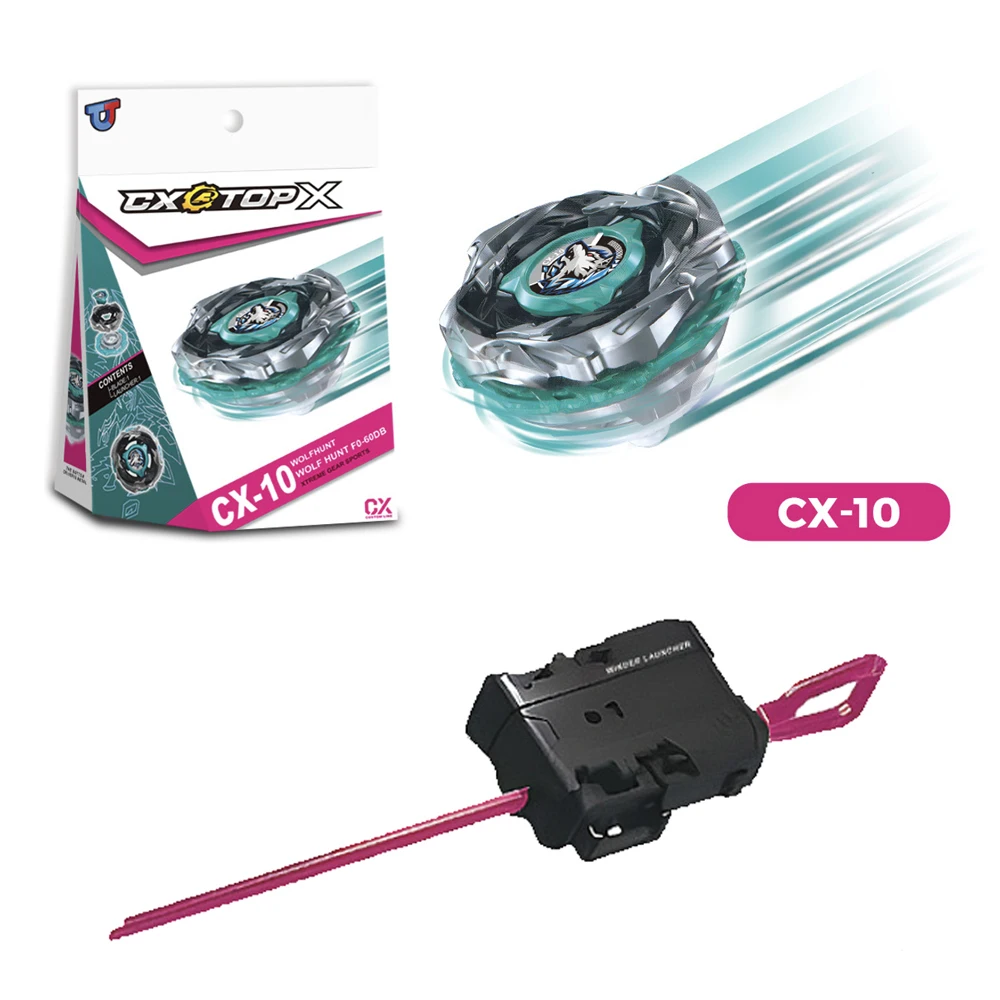 Wolf Hunt Bey X Booster CX-10 Battle Top with Launcher Set Spinning Toy Metal Fighting Game Xmas Gift