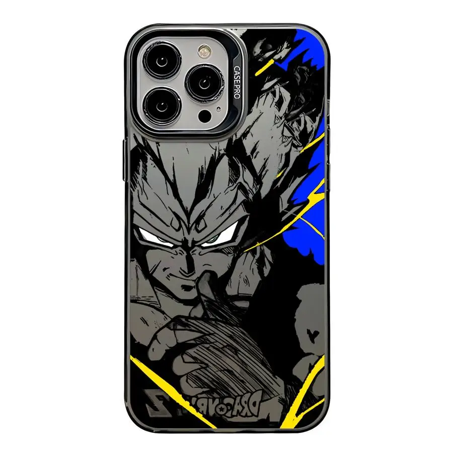Japan Anime DBZ Cool Case for Apple iPhone 16 15 11 13 14 Pro Max 12 16ProMax 15Pro Matte Lens Protect Plating Phone Cover - náhled 3