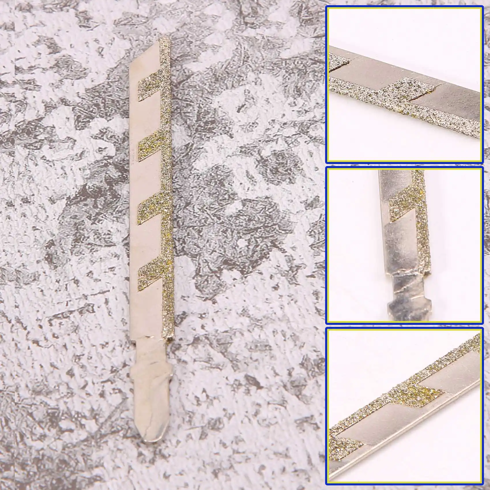 AC88-5Pcs 101Mm 4 Inch T Shank Jigsaw Blades Diamond Coated Jig Saw Blade Set Masonry Granite Tile Cutting Power Tools Accessori