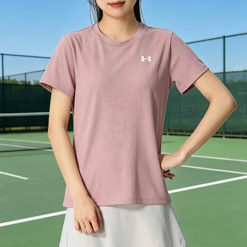 

Under Armour Women's Summer Short-Sleeved Training Sportswear Outdoor Round-neck Half-Sleeve T-Shirt 1389852-673-418-001