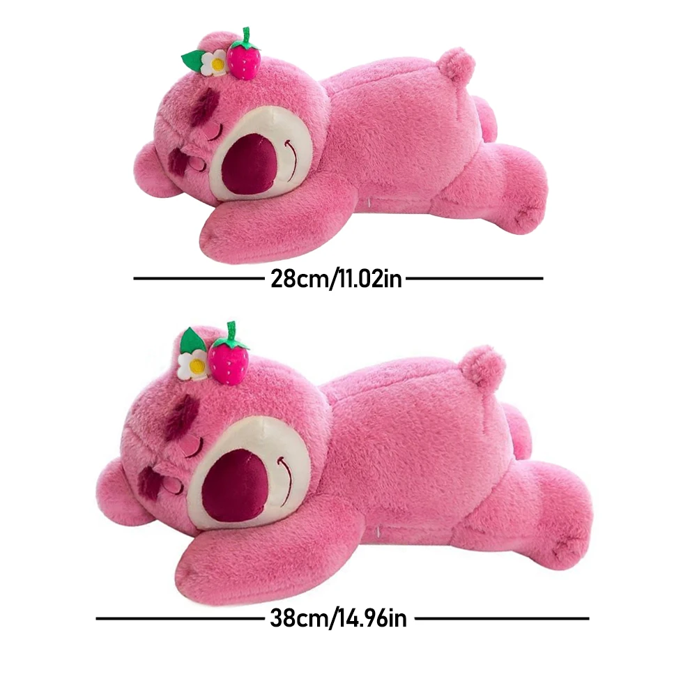 2026 Disney Toy Story Lotso Cute Bear Strawberry Sofa Plush Pillow Stuffed Toys Children Girls Friends Festivals Birthday Gift