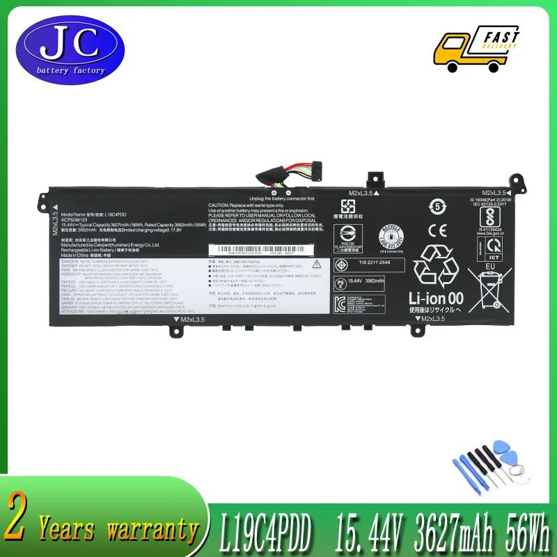 

JCLJF L19D4PDD L19M4PDD L19C4PDD Laptop battery For Lenovo 5B10Z37621 SB10Z37619 5B10Z37617 5B10Z37618 ThinkBook 13S 14S G2 ITL