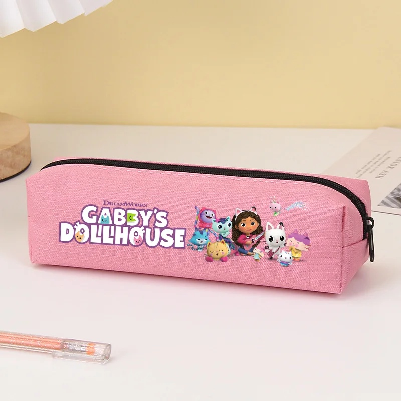 

Gabby Dollhouse Pencil Case Cartoon Cute Minimalist Style Stationery Box Student Exam Small Portable Pink Pencil Bag Girls Gift
