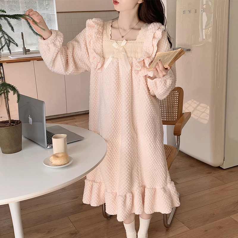 Pass Time Women's Winter Polar Pajama Pajamas Pluriy Cute Homware Sleeping One-piece OP1993-OP1995