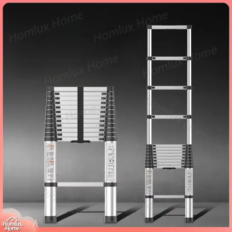 Thickened Aluminum Telescoping Ladder Portable Folding Retractable Extension Ladder Multi-Stage Step Stool Adjustable Height