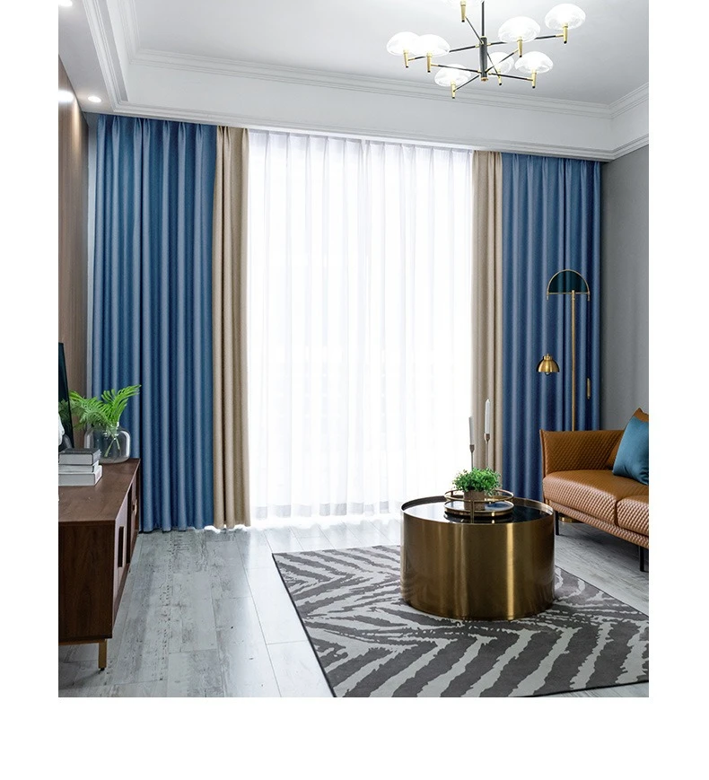 

Curtains Atmosphere Heat Insulation Sun Protection Balcony Bedroom Full Blackout Modern Simple Living Room High-grade