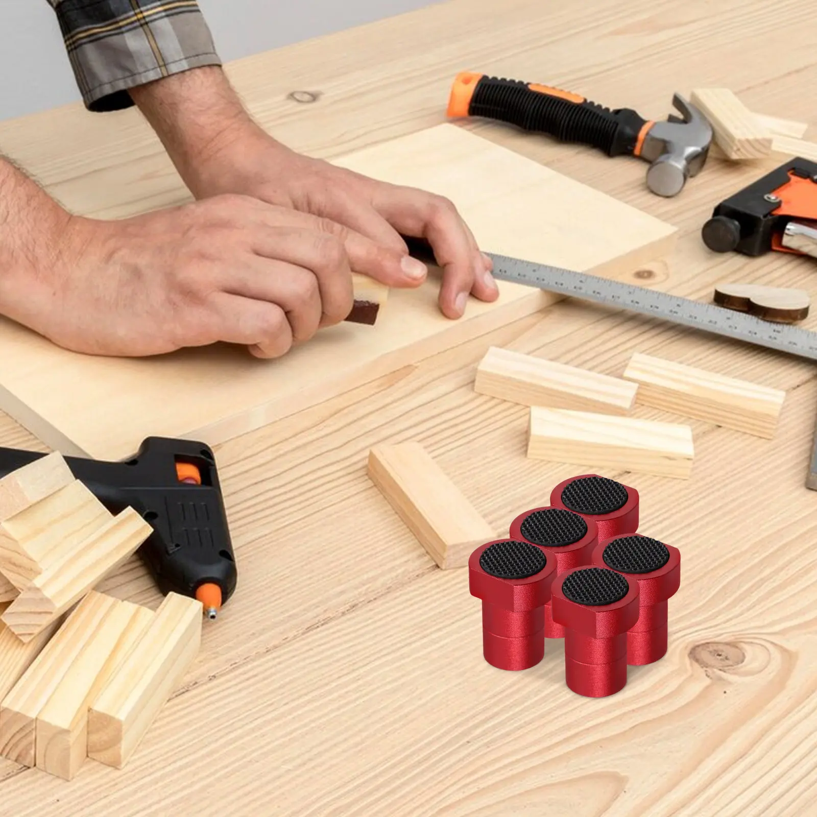 8Pcs Workbench Dogs Nonslip Planing Stoppers Quick Release Aluminum Alloy Woodworking Bench Pegs Reusable Workbench Accessories