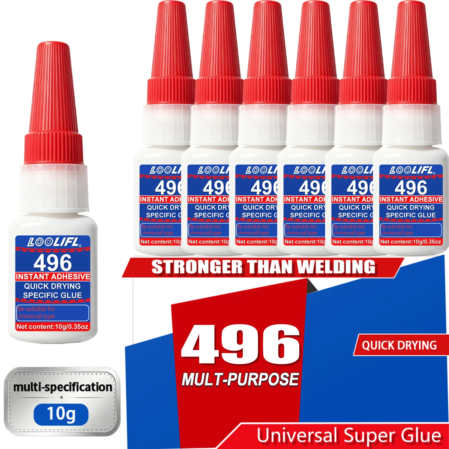 10ML 496 Clear Instant Super Glue Multi Purpose Strong Bonding Fast Fixture For Wood Plastic DIY Craft Rubber Parts Repair Tools